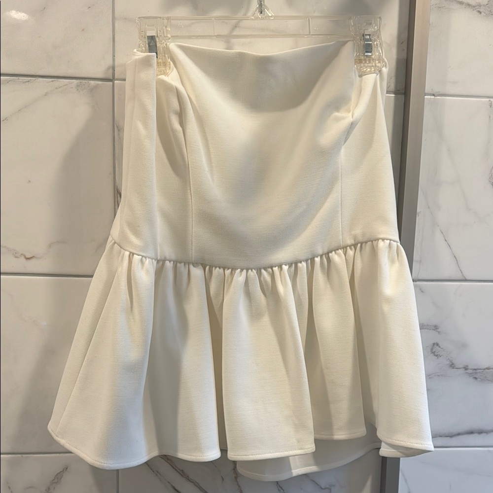 French Connection Cream Bubble Mini Skirt